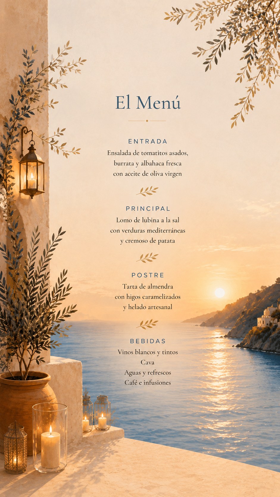 Menú de la cena